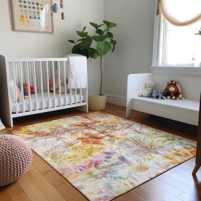 Premium Washable Super Soft Tropical Watercolor Mayfield Rug