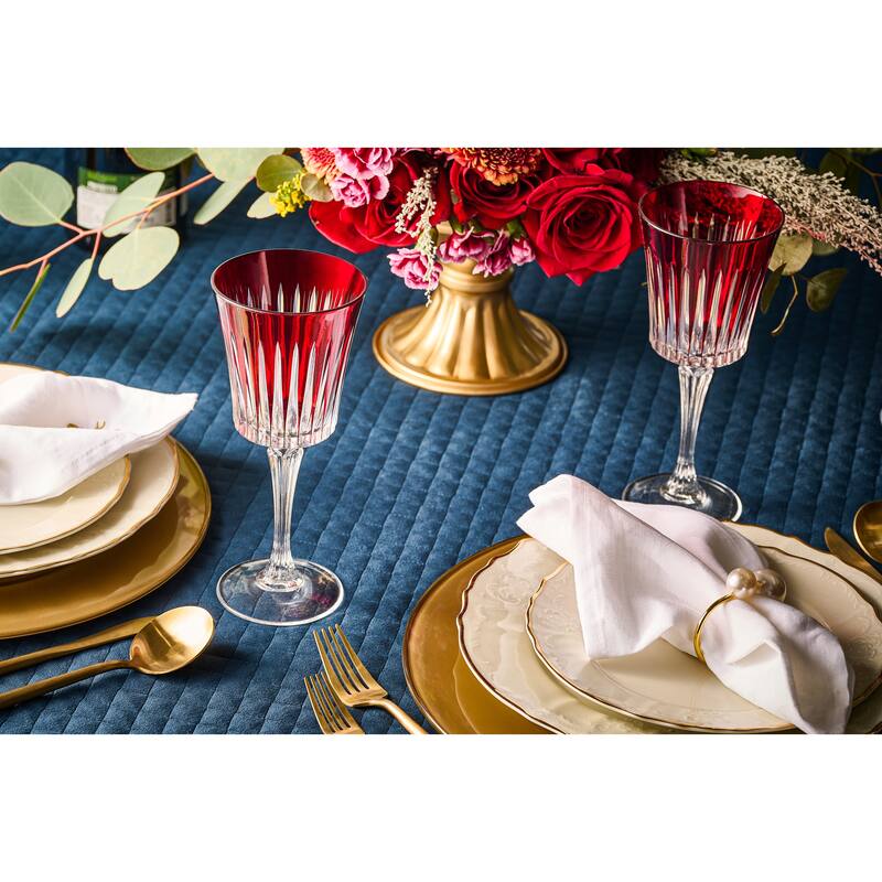 Majestic Gifts European Glass Water / Wine Goblet-Ruby-Set/6 - 10 Oz.