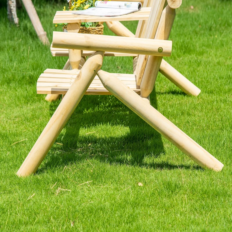 Outsunny Wood Adirondack Patio Bench Chair