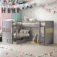 preview thumbnail 13 of 22, Twin Size Bunk Bed with a Loft Bed attached, with Two Drawers,At Least 3 Persons,White Gray
