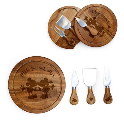 Mickey & Minnie Mouse - Acacia Brie Cheese Board & Tools Set