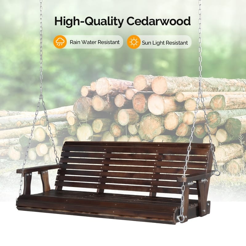 3-person Wood Porch Swing