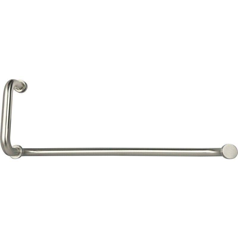 CEL Stainless Steel Tubular 8" Pull Handle with 18" Towel Bar Comb Set for Shower Door - Brushed Nickel