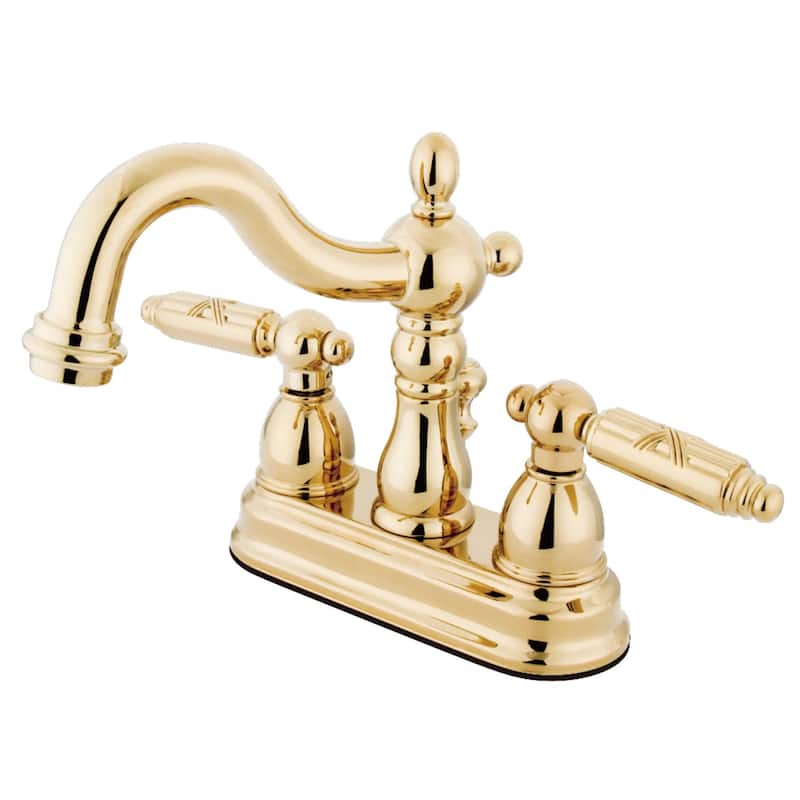 Kingston Brass Heritage 1.2 GPM Centerset Bathroom Faucet with Pop-Up - Polished Brass