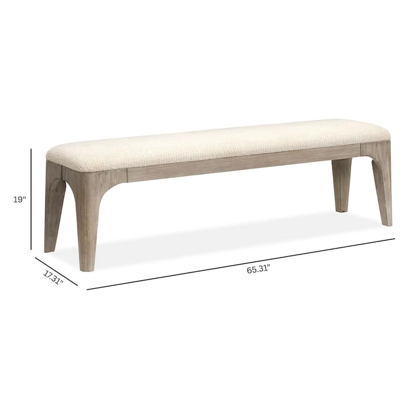 Magnussen Home Braelyn Dorian Grey Long Bench - 65.31''W x 17.31''D x 19''H