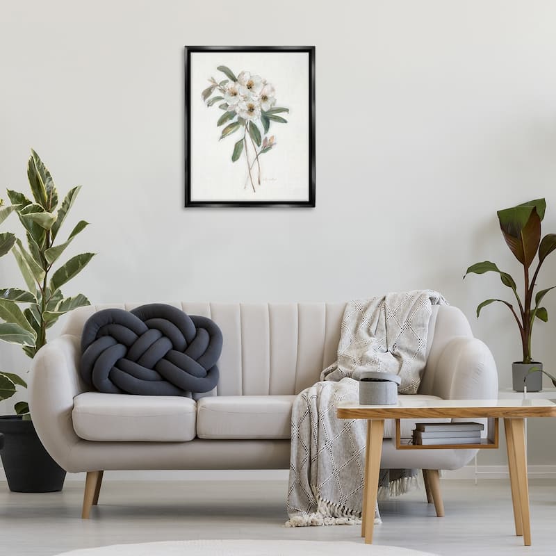 Stupell Flower Sprig Bundle Framed Floater Canvas Wall Art Design By Sally Swatland
