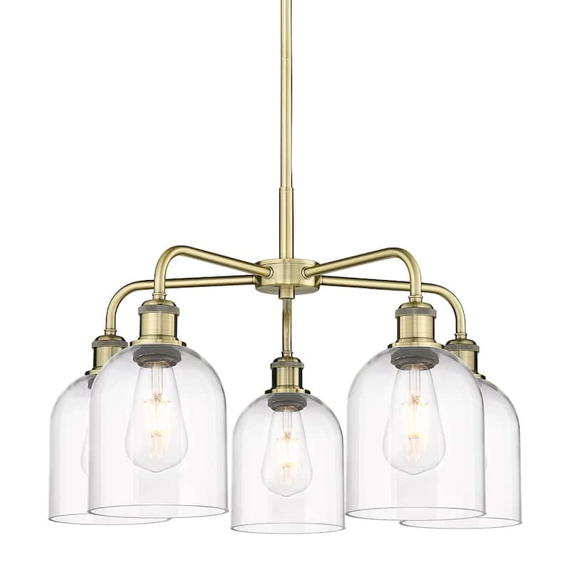 Innovations Lighting 516-5CR 15 24 Bella Chandelier Bella 5 Light 24" - Antique Brass / Clear