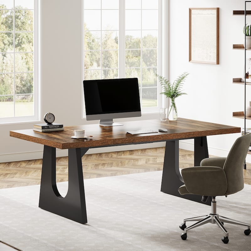 70.9 Inches Executive Desk Rectangular Computer Office Desk with Large Desktop