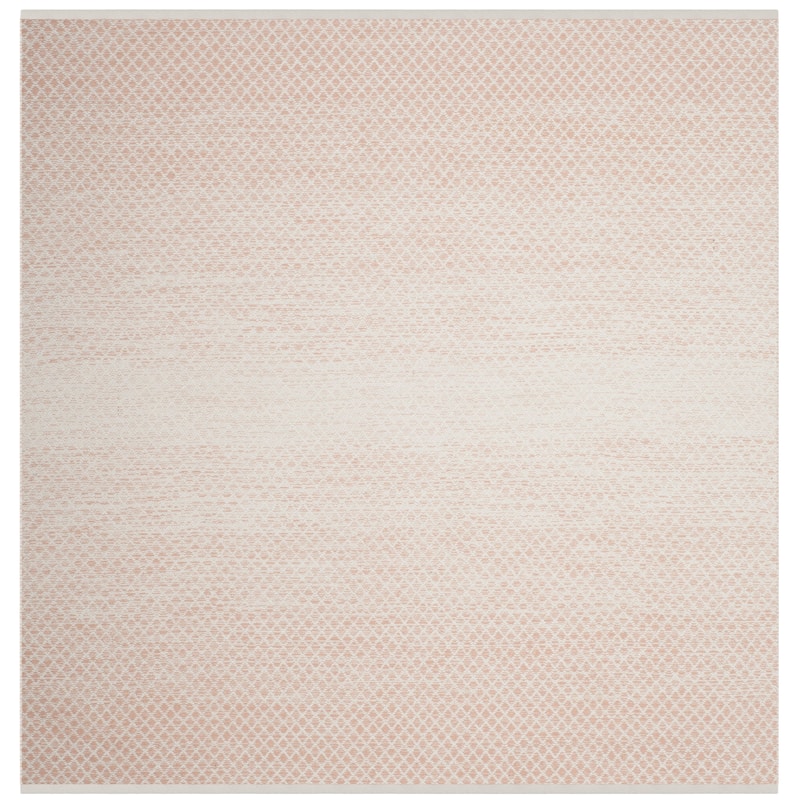 SAFAVIEH Handmade Flatweave Montauk Geert Cotton Rug - 4' x 4' Square - Beige/Ivory