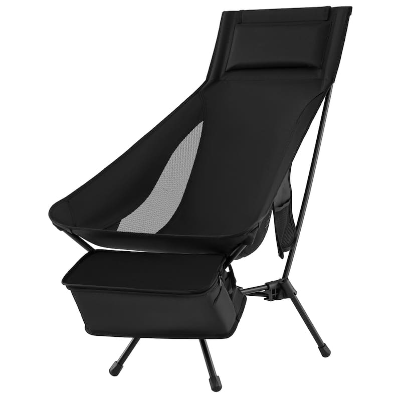 Gymax Ultra-Lightweight Camping Chair Portable Lawn Chair w/Triangular - Black