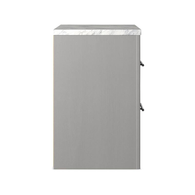 Gray/White 2 Drawer 21.69 in. W Nightstand with Sturdy Hardware and Ample Storage
