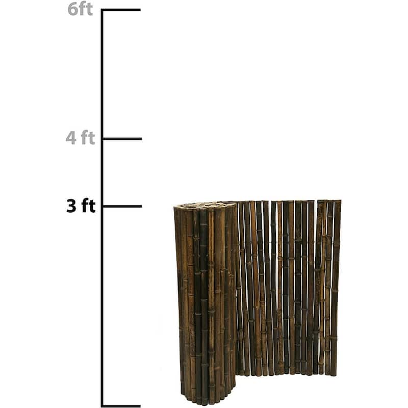 Bamboo Fencing Decorative Rolled Wood Fence Panel Caramel Brown