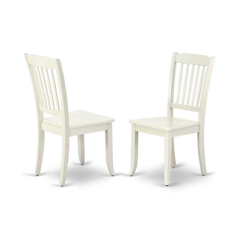 3-Piece Linen White Finish Solid Wood Top - Dining Room Set - Seats 4