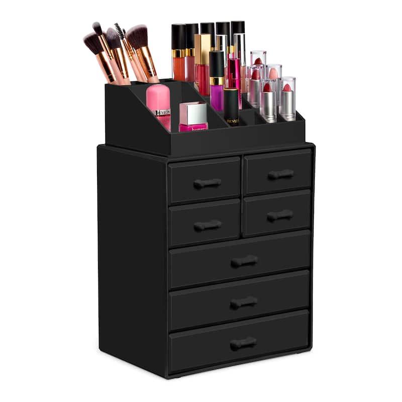 Sorbus Makeup Organizer with Brush Holder and Cosmetic Storage Drawers - 9.25" L x 6.25" W x 14.25" H
