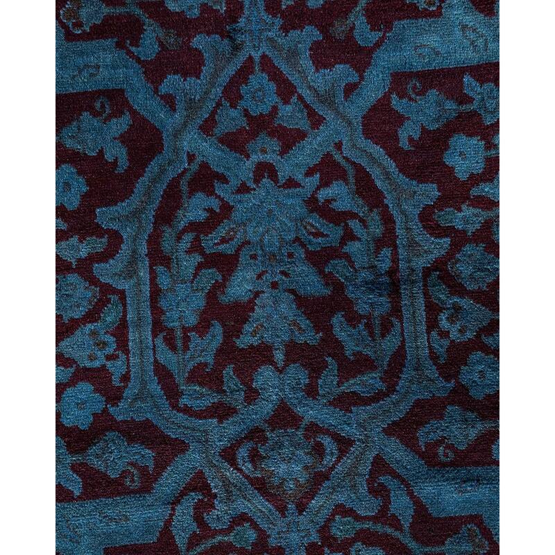 Overton Handknotted Wool Vintage Inspired Contemporary Overdyed Red Area Rug - 18' 3" x 12' 1"