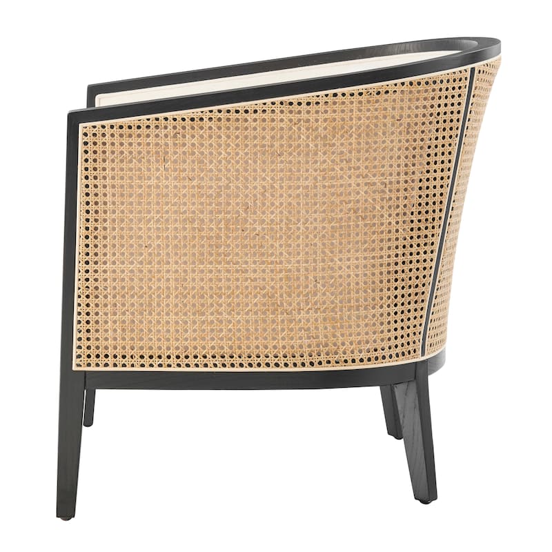 NPD Furniture Tillman Linen Accent Arm Chair with Rattan