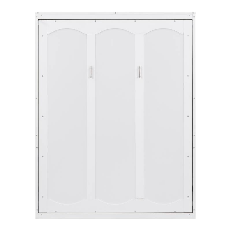 Queen Size Murphy Bed Wall Bed with Shelves, Foldable Cabinet Design, Suitable for 6-inch mattresses