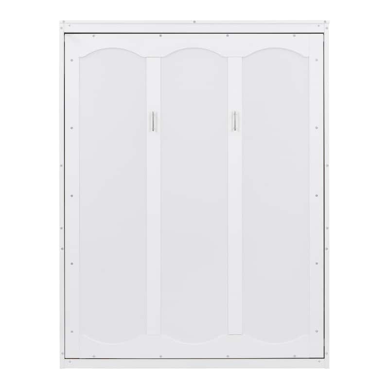 Queen Smart Murphy Bed with 2-Tier Storage Cabinet