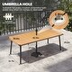 preview thumbnail 2 of 27, 7-piece Patio Dining Set Outdoor Rectangular Table with Umbrella Hole, Stackable Chairs