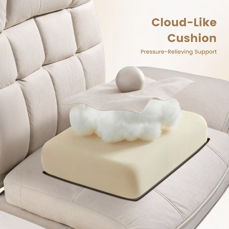 Bossin Cross Legged Office Chair with Adjustable Arms, 135° Reclining Velet Executive Criss Cross Chair with Wheels