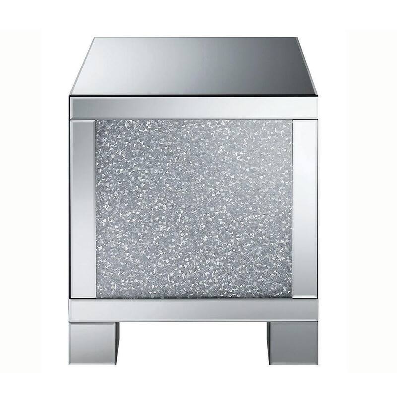 20 in. Silver Square Wood End Table, Sturdy Build End Side Table for Living Rooms