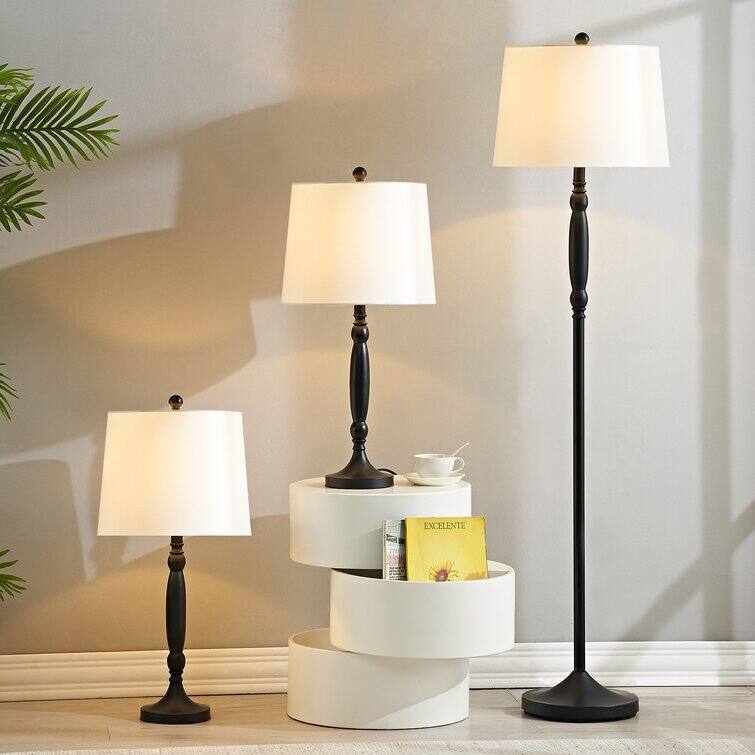 3 Piece Traditional Floor Lamp Set (Set of 3) - N/A