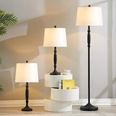 3 Piece Traditional Floor Lamp Set (Set of 3) - N/A