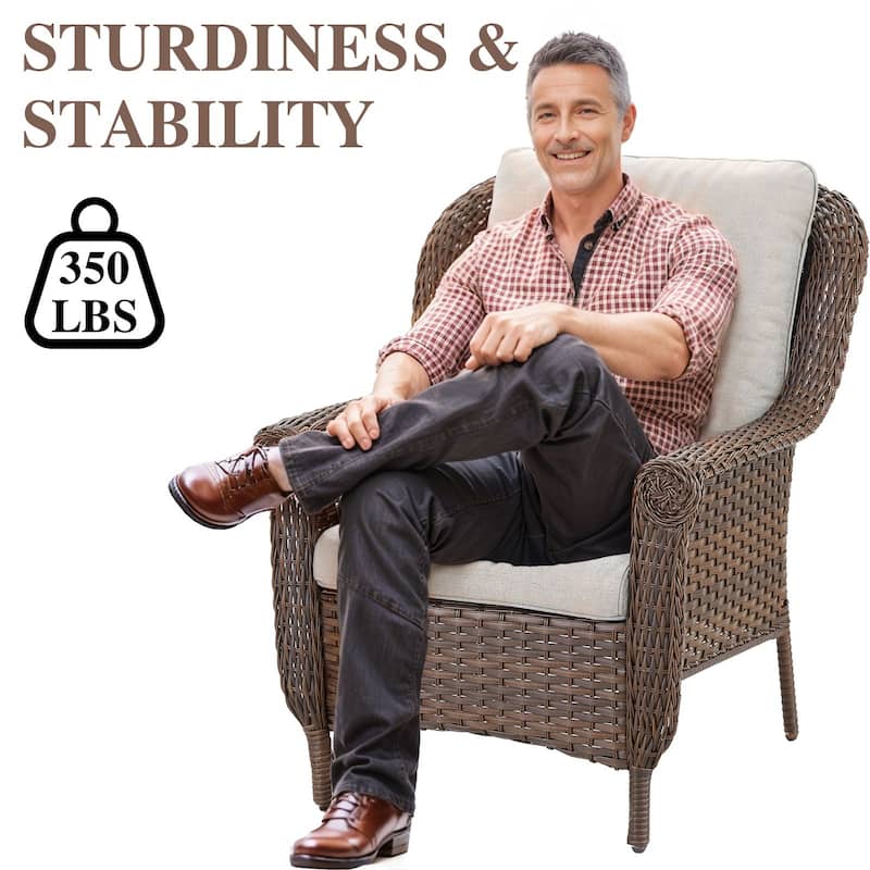 2 Piece Outdoor Arm Chair with Cushion
