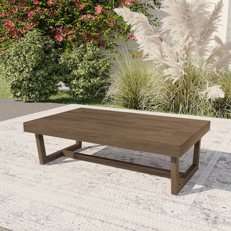 Sectional Wood Furniture 2 Seat Armless Patio Sofa - Tea Table - Tea Table/Teak