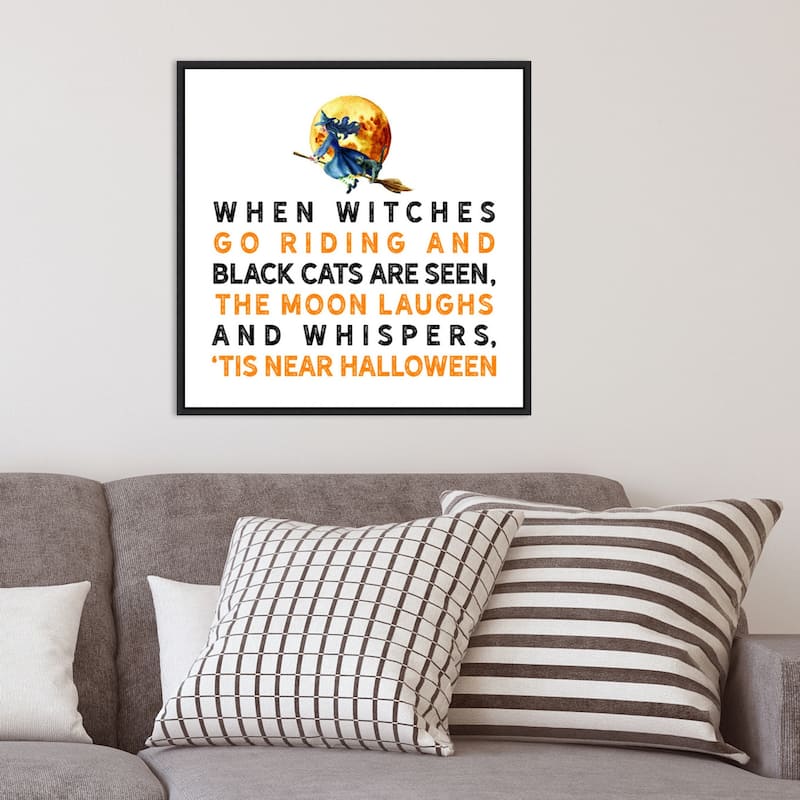 Amanti Art Tis Near Halloween Witch Framed Canvas Wall Art
