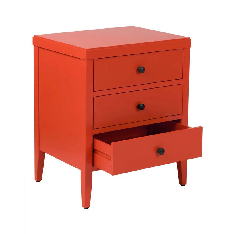 Painted Wood Storage Nightstand With Drawers by East at Main