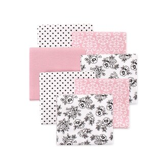 Little Treasure Hudson Baby Girls Cotton Poly Flannel Receiving Blankets Multipack, Pink Toile, 30x30 inches