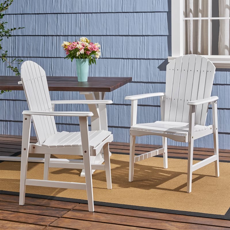 Acacia Wood Outdoor Patio Dining Chairs Set of 2, Rustic Garden Dining Chairs Farmhouse Adirondack Patio Chairs for Backyard