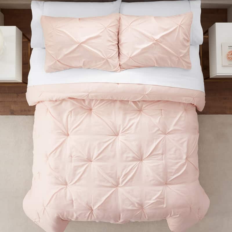 Serta Simply Clean Antimicrobial Pleated 3 Piece Comforter Set