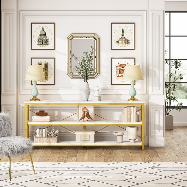 Extra long gold console table hotsell