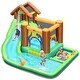 preview thumbnail 8 of 24, Inflatable Waterslide Bounce House Climbing Wall Ball Pit with Blower - Green, Yellow and Blue - 145" x 120" x 91" (L x W x H)