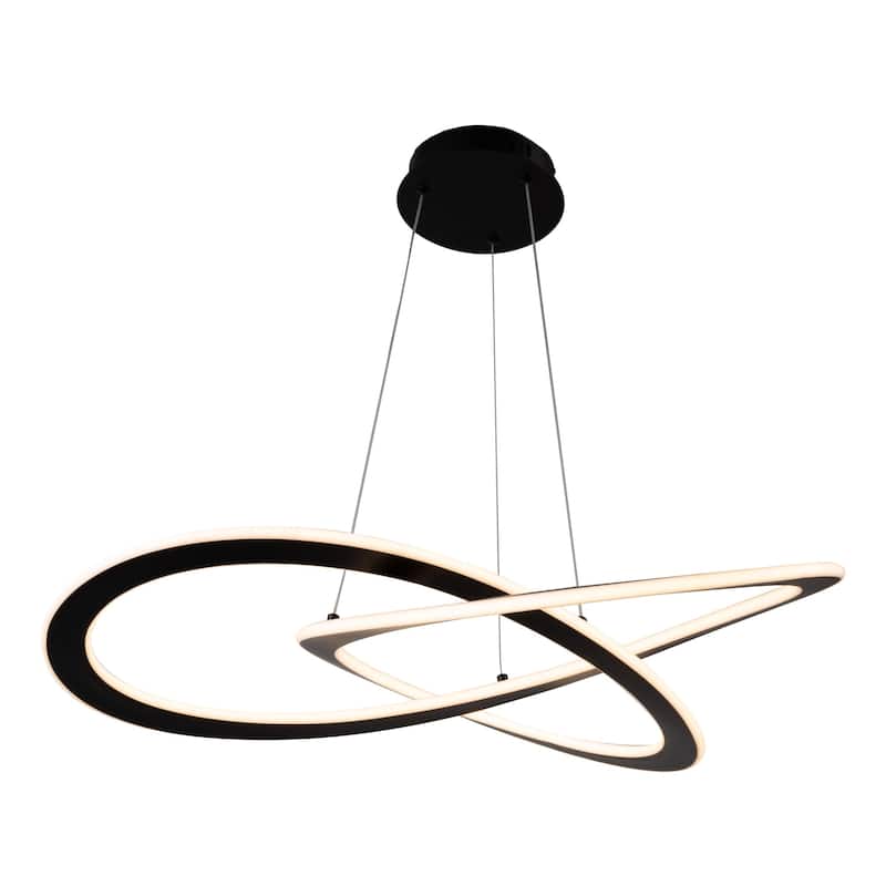 Artcraft Wave - LED Chandelier - Black - 32"D x 32"W x 4.6"H - 60W