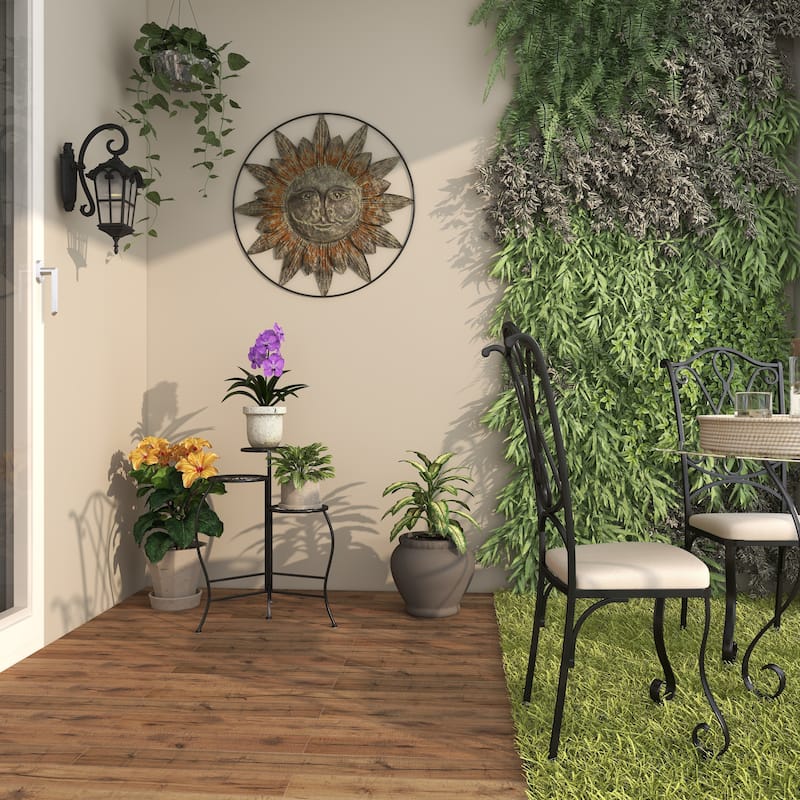 White or Black Metal Indoor Outdoor 3 Tier Floral Plantstand