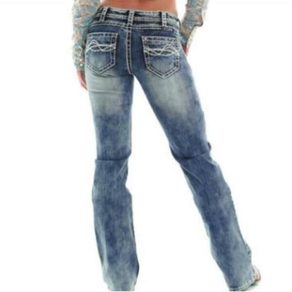 Shop Women Low Waist Boot Cut Plus Size Jeans Hot Comfort Stretch