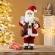 preview thumbnail 4 of 92, Glitzhome 18"H Faux Fur Christmas Santa Figurines with Porcelain Face Mail Santa - 18"H
