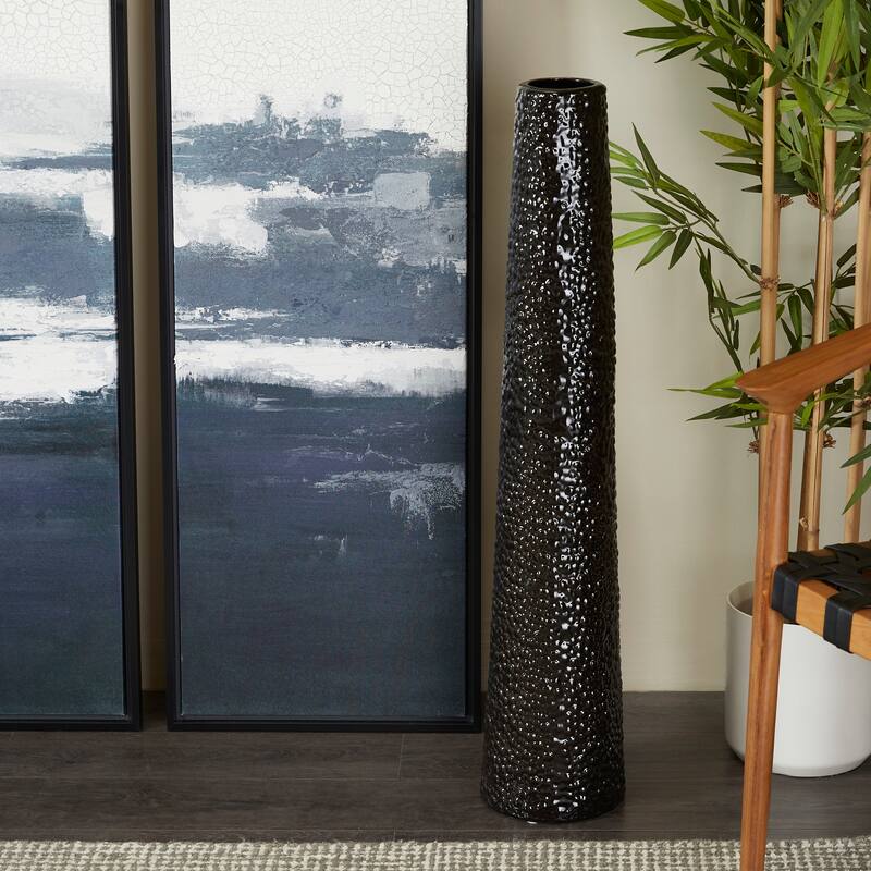 Minimalist Ceramic Modern Tall Vase with Bubble Texture - Silver, Black, Gold, White