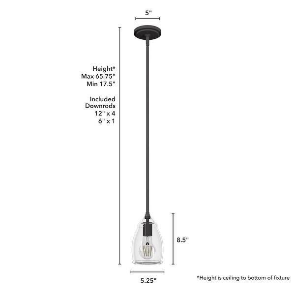 dimension image slide 1 of 4, Hunter Dunshire 1-Light Dome Pendant - Kitchen Island, Dining Room, Entry - Modern Farmhouse, Transitional, Contemporary