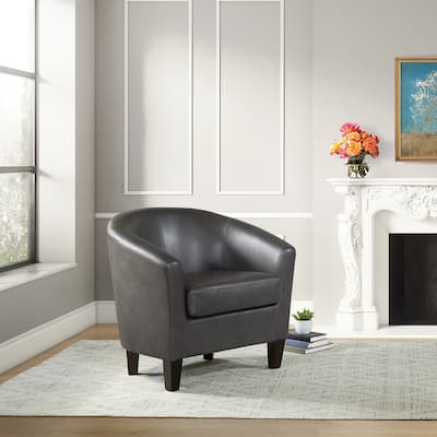 Ethan Fabric Tub Chair with Dark Espresso Wood Legs