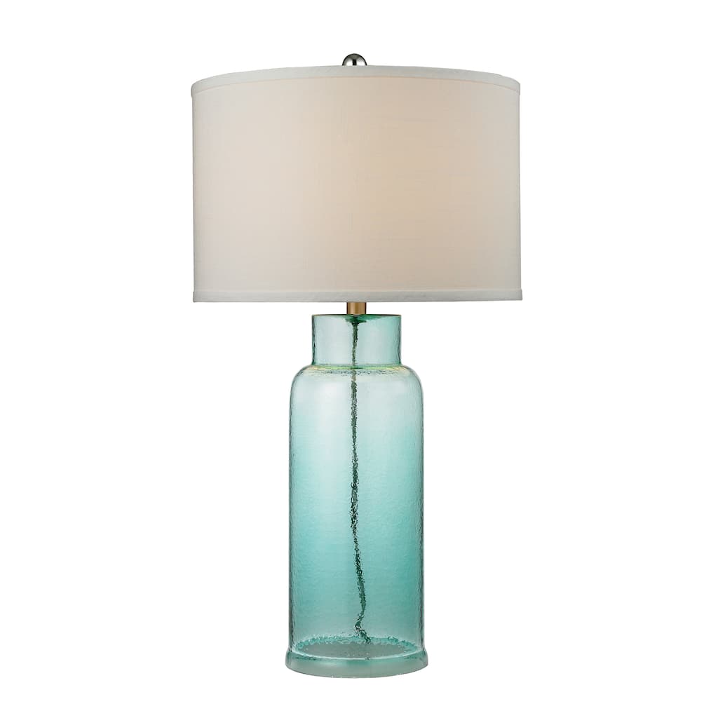 Glass Bottle 30'' High 1-Light Table Lamp - Seafoam Green