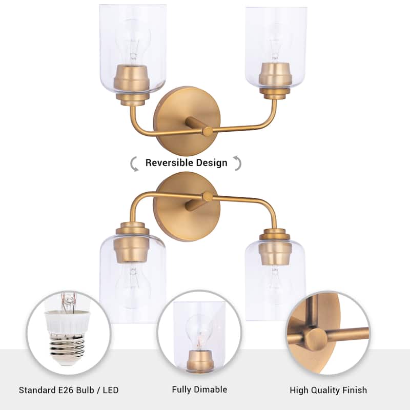 Brio Lighting Kiara 2-Light Dimmable Bathroom Vanity Light