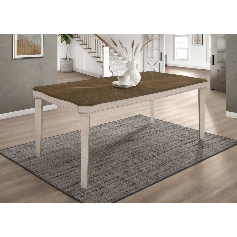 Ronnie Rectangular 79-inch Wood Dining Table Rustic Cream