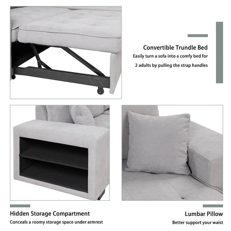 Merax 104" Modern L-Shape 3 Seat Reversible Sectional Couch
