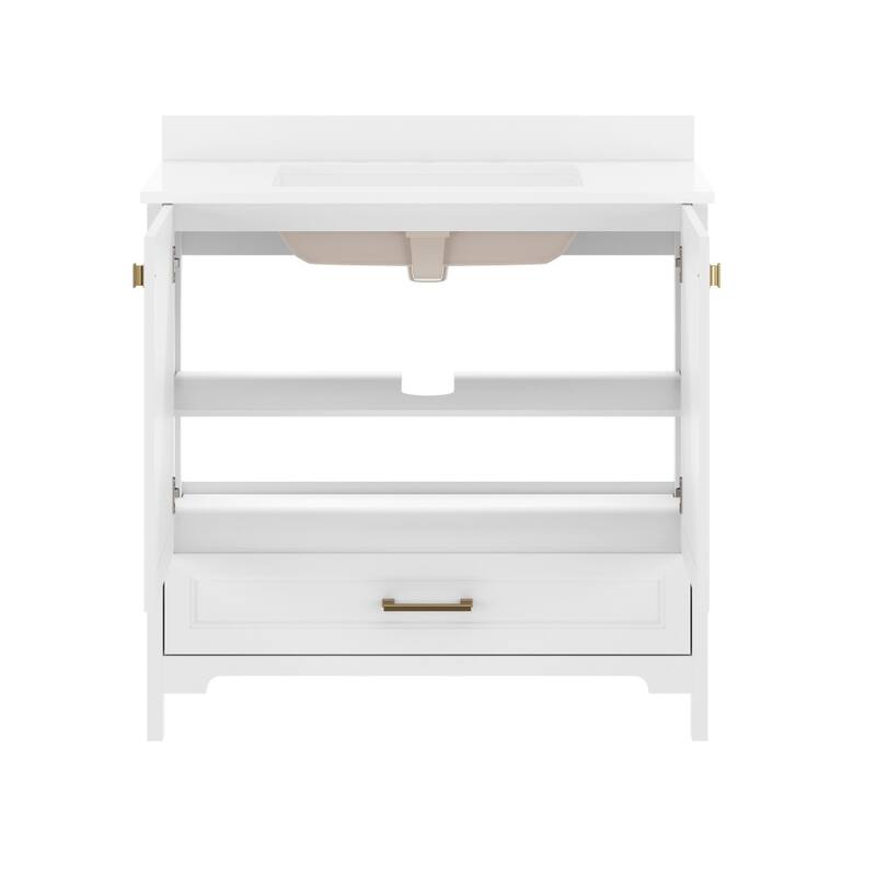 Bathroom Vanity with Undermount Sink, Cabinet, and Drawer