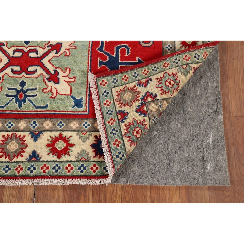 Red Kazak Accent Rug Handmade Traditional Bedroom Wool Carpet - 4'0" x 5'8"