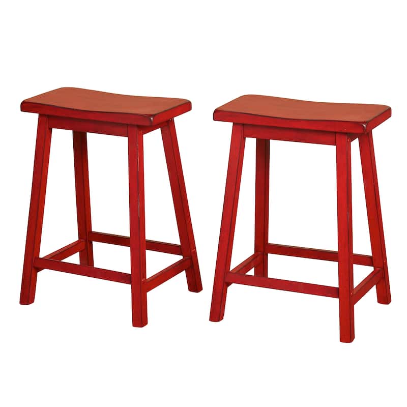 Simple Living Marney Rubberwood 24-inch Counter-height Bar Stools (Set of 2)